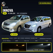 TOYOTA INNOVA (AN40) 2004-2016 LED-päivityssarja ulkovaloihin (ajovalot, vilkut, sumuvalot, peruutusvalot)