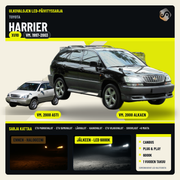 TOYOTA HARRIER (XU10) 1997-2003 LED-päivityssarja ulkovaloihin (ajovalot, vilkut, sumuvalot, peruutusvalot)