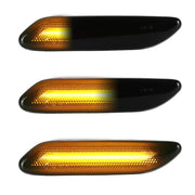 Mini R60 / R61 Dynaamiset LED sivuvilkut aaltoefektillä ; Tumma/Kirkas kotelo (2kpl sarja)