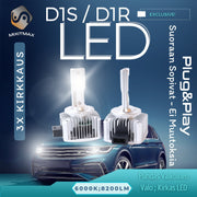 D1S LED Ajovalot ;8200lm TEHOPOLTTIMOT; 6000K Valkoinen Valo (2kpl sarja)
