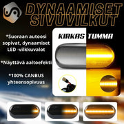 Opel Movano / Vivaro LED sivuvilkut ; Aaltoefekti ; Tumma/Kirkas (2kpl sarja)