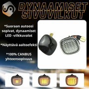 Skoda Dynaamiset LED aaltoefekti sivuvilkut ; Tumma/Kirkas kotelo (2kpl sarja)