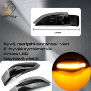 Toyota Dynaamiset LED peilien vilkut aaltoefektillä; Kirkas/Tumma kotelo (2kpl sarja)