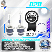 D2R 35W Xenon polttimot ; 4000lm KIRKKAAT ; Metallikanta ; 4-pisteen suuntaus