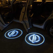 Nissan logolliset projektorivalot oviin ; 2kpl sarja