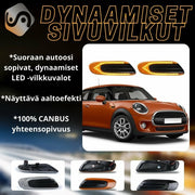 Mini F55 / F56 / F57 Dynaamiset LED sivuvilkut aaltoefektillä ; Tumma/Kirkas kotelo