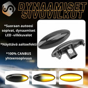 Toyota Dynaamiset LED vilkkuvalot aaltoefektilä ; Tumma/Kirkas kotelo (2kpl sarja)