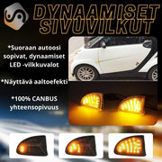 Smart ForTwo (W451) Dynaamiset LED sivuvilkut aaltoefektillä ; Tumma/Kirkas kotelo