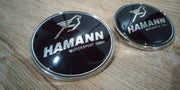 BMW Etu- ja takamerkit / Hamann musta / 82mm & 74mm