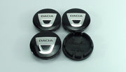 Dacia mustat vannekeskiöt ; 56mm (4kpl sarja)