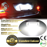 MB W202 / W210 LED rekisterikilven valot — kirkkaan valkoinen 6000K (2kpl sarja)
