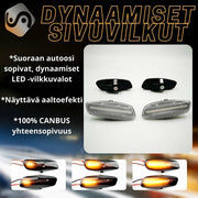 Peugeot / Citroen LED sivuvilkut aaltoefektillä ; Tumma/Kirkas kotelo (2kpl sarja)