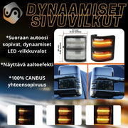 Ford F150 - F550 Dynaamiset LED peilien vilkut aaltoefektillä; Kirkas/Tumma kotelo (2kpl sarja)