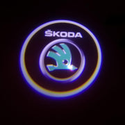 Skoda logolliset projektorivalot oviin ; 2kpl sarja