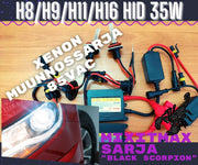 H8 / H9 / H11 / H16 Xenon muunnossarja 6000K ; 35W - 3200lm (Black Scorpion)