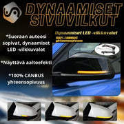 BMW Dynaamiset LED peilien vilkut aaltoefektillä; Kirkas/Tumma kotelo