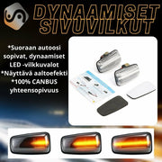 Citroen / Peugeot Dynaamiset LED sivuvilkut aaltoefektillä ; Tumma/Kirkas kotelo (2kpl sarja)