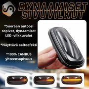 Land Rover Dynaamiset LED aaltoefekti sivuvilkut ; Tumma/Kirkas kotelo (2kpl sarja)