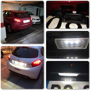 Peugeot Kirkkaat LED rekisterikilven valot ; 6000K valkoinen luksus sävy (2kpl sarja)