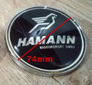 BMW Etu- ja takamerkit / Hamann musta / 82mm & 74mm