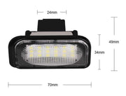 MB C W203 Kirkkaat LED rekisterikilven valot ; 6000K valkoinen luksus sävy (2kpl sarja)