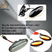 Renault Koleos Dynaamiset LED aaltoefekti sivuvilkut ; Tumma/Kirkas kotelo (2kpl sarja)
