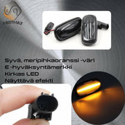 Land Rover Dynaamiset LED aaltoefekti sivuvilkut ; Tumma/Kirkas kotelo (2kpl sarja)