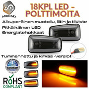 Citroen / Peugeot Dynaamiset LED sivuvilkut aaltoefektillä ; Tumma/Kirkas kotelo (2kpl sarja)