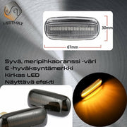Audi Dynaamiset LED aaltoefekti sivuvilkut ; Tumma/Kirkas kotelo (2kpl sarja)