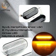 Volkswagen Dynaamiset LED aaltoefekti sivuvilkut ; Tumma/Kirkas kotelo (2kpl sarja)