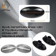 Opel Agila / Fiat Sedici Dynaamiset LED sivuvilkut aaltoefektillä ; Tumma/Kirkas kotelo