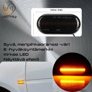 Opel Movano / Vivaro LED sivuvilkut ; Aaltoefekti ; Tumma/Kirkas (2kpl sarja)