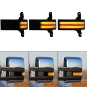Chevy Silverado Dynaamiset LED peilien vilkut aaltoefektillä; Kirkas/Tumma kotelo
