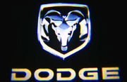 Dodge logolliset projektorivalot oviin ; 2kpl sarja