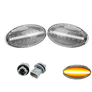 Opel Agila / Fiat Sedici Dynaamiset LED sivuvilkut aaltoefektillä ; Tumma/Kirkas kotelo