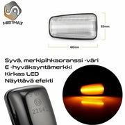 Citroen / Peugeot Dynaamiset LED sivuvilkut aaltoefektillä ; Tumma/Kirkas kotelo