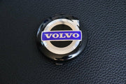 Volvo musta-siniset vannekeskiöt ; Uusi tyyli ; 64mm (4kpl sarja)