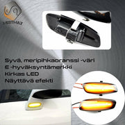 Peugeot / Citroen LED sivuvilkut aaltoefektillä ; Tumma/Kirkas kotelo (2kpl sarja)