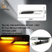 BMW F10 -Tyyliset Retrofit Dynaamiset LED sivuvilkut aaltoefektillä ; Tumma/Kirkas kotelo (2kpl sarja)