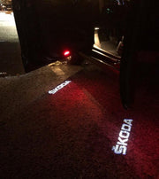 Skoda Octavia logolliset projektorivalot oviin ; 2kpl sarja
