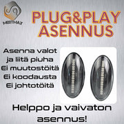Opel Agila / Fiat Sedici Dynaamiset LED sivuvilkut aaltoefektillä ; Tumma/Kirkas kotelo