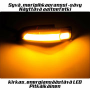Toyota Dynaamiset LED peilien vilkut aaltoefektillä; Kirkas/Tumma kotelo (2kpl sarja)