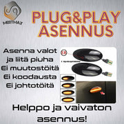 Nissan Aaltoeffekti dynaamiset LED sivuvilkut ; Tumma/Kirkas kotelo (2kpl sarja)