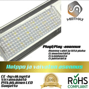 Helppo ja nopea asennus. Tee-se-itse mahdollista, nopeaa ja helppoa. Vanha lamppu pois – uusi tilalle – VALMIS! OEM mittojen mukainen LED versio. Ei häslinkiä, ei säätöä. Vaihda ja jatka matkaa – MixITMax Oy
