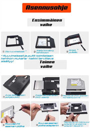 Muistinlaajennus kelkka läppäriin ;SSD+HDD ; 9.5mm / 12.7mm