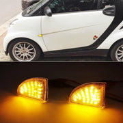 Smart ForTwo (W451) Dynaamiset LED sivuvilkut aaltoefektillä ; Tumma/Kirkas kotelo