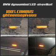 BMW 5 (E39) Dynaamiset LED vilkkuvalot aaltoefektillä ; Tumma/Kirkas kotelo