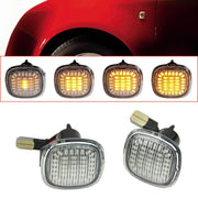 Audi A3/A4/A8 LED aaltoefekti sivuvilkut ; Tumma/Kirkas kotelo (2kpl sarja)