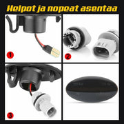 Opel Agila / Fiat Sedici Dynaamiset LED sivuvilkut aaltoefektillä ; Tumma/Kirkas kotelo