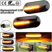 Volkswagen Dynaamiset LED aaltoefekti sivuvilkut ; Tumma/Kirkas kotelo (2kpl sarja)